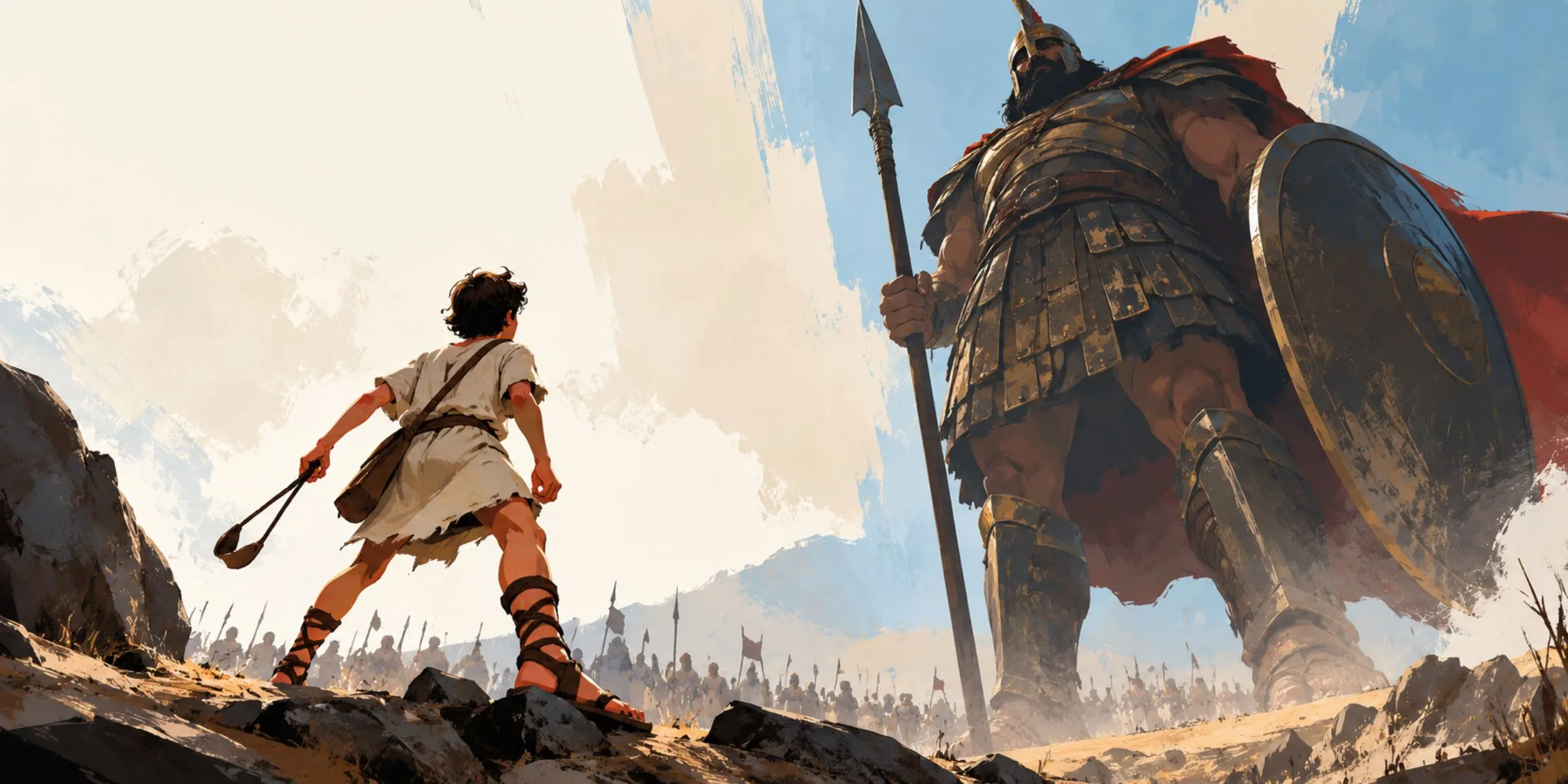 David facing big Goliath