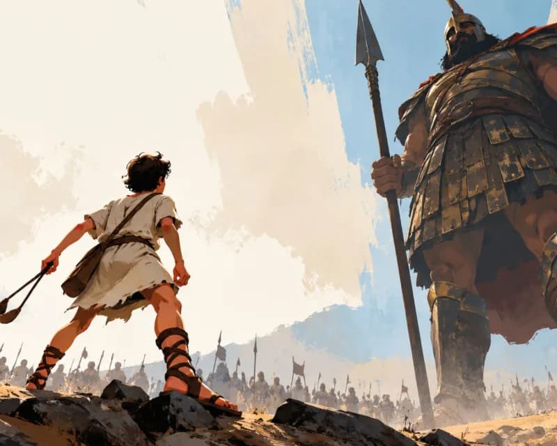 David facing big Goliath
